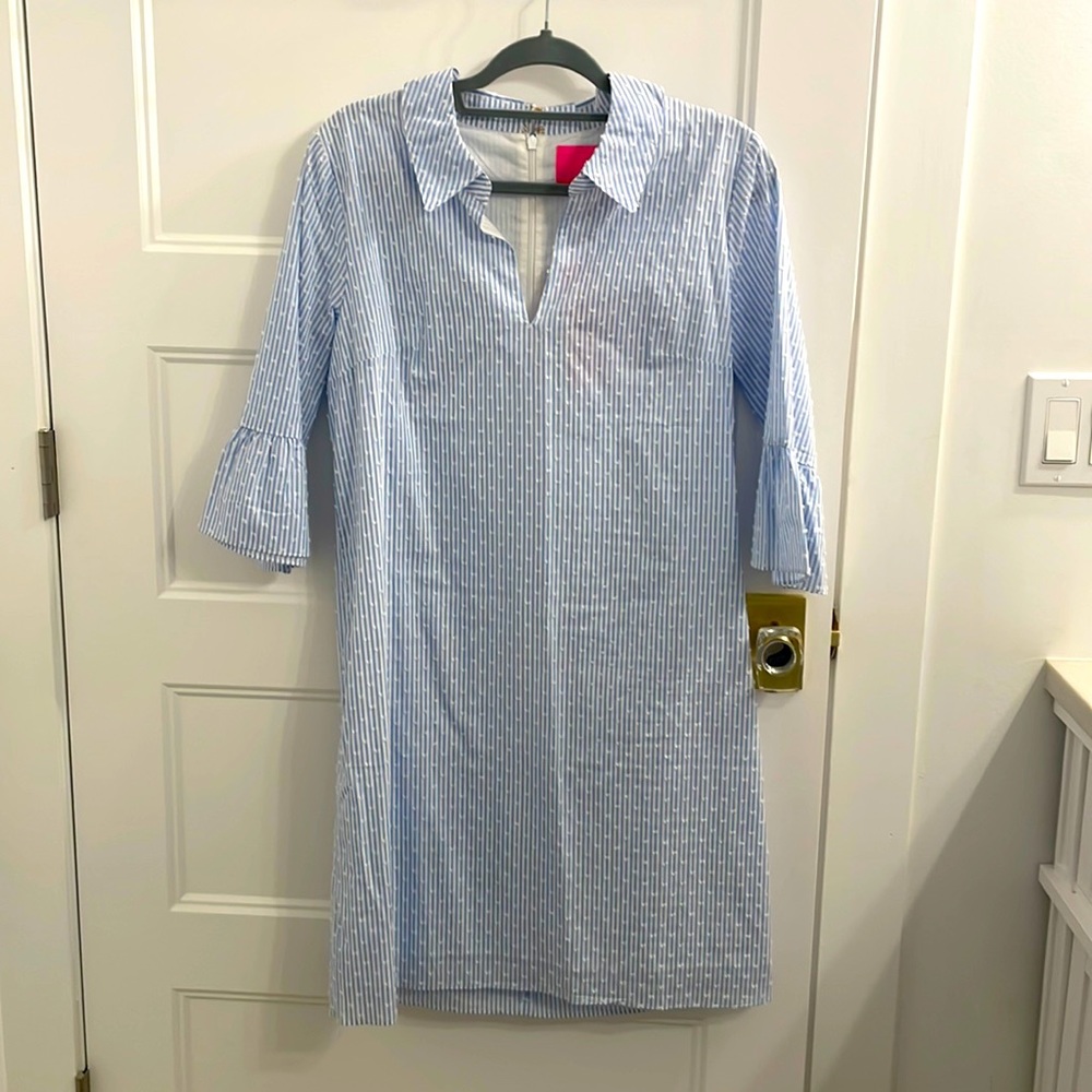 Lilly Pulitzer blue and white striped Ginger dress, NWT